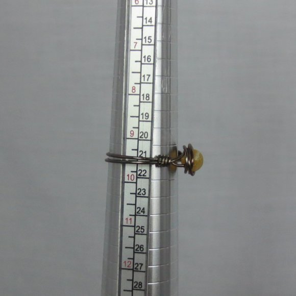 New Copper Hand Crafted Citrine Color Quartz Ring - Picture 8 of 9